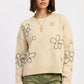Floral Whipstitch Sweater - DAVERRI FASHIONS
