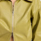 Emory Park Collared Zip Faux Leather Cropped Jacket - DAVERRI FASHIONS