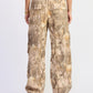 Emory Park Woodland Camo Cargo Pants with relaxed fit and elastic waistband