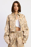 Emory Park Woodland Camo oversized beige-brown jacket