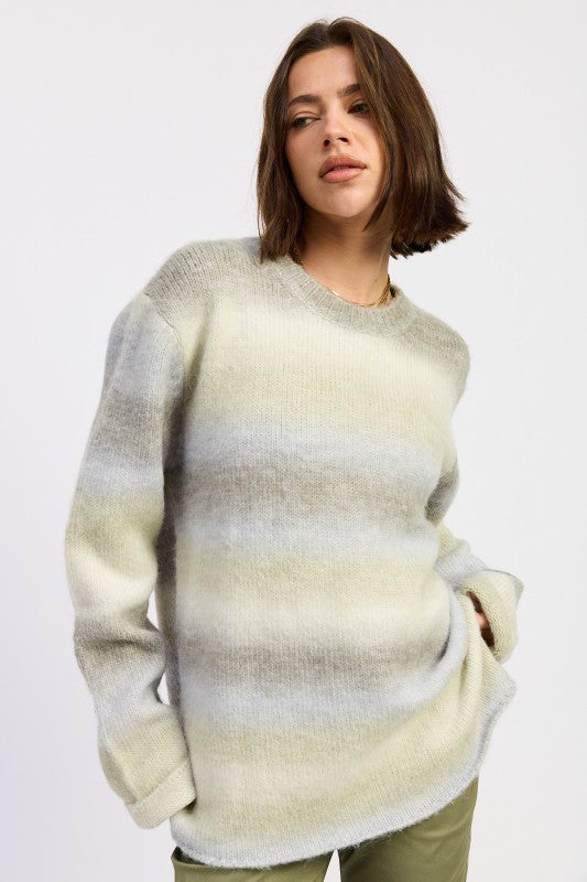 OMBRE STRIPED SWEATER | Daverri Fashions