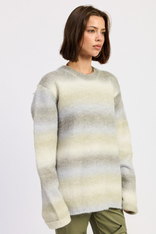 OMBRE STRIPED SWEATER | Daverri Fashions