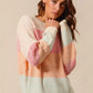 SO ME Multi Color Block Long Sleeve Sweater - DAVERRI FASHIONS