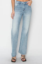 RISEN High Rise Straight Jeans | Daverri Fashions