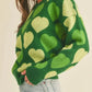 Heart Ribbed Hem Long Sleeve Sweater - DAVERRI FASHIONS