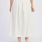 Emory Park full shirred cotton midi skirt with flowing white pleats