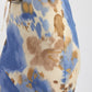 Emory Park Bias Abstract Belted Maxi Skirt in cream with blue brown splatter