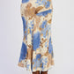 Emory Park Bias Abstract Belted Maxi Skirt in blue beige floral pattern