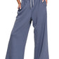 Zenana Scuba Drawstring Pants Blue Indigo - DAVERRI FASHIONS