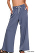 Zenana Scuba Drawstring Pants Blue Indigo - DAVERRI FASHIONS