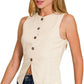 Zenana Linen Button Down Vest