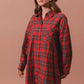 SO ME Christmas Checker Plaid Button Up Shirt Dress - DAVERRI FASHIONS