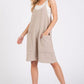 Mittoshop Scoop Neck Spaghetti Strap Overalls with Pockets