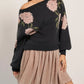 Floral Boat Neck Long Sleeve Sweater - DAVERRI FASHIONS