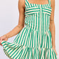 Emory Park green white striped button-up mini romper dress