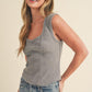 Aemi + Co Exposed Seam Ribbed Wide Strap Tank
