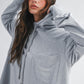 Relaxed pocket hoodie pullover top in soft heather gray