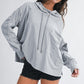 Relaxed pocket hoodie pullover top in soft heather gray