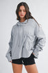 Relaxed pocket hoodie pullover top in soft heather gray