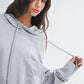 Relaxed pocket hoodie pullover top in soft heather gray