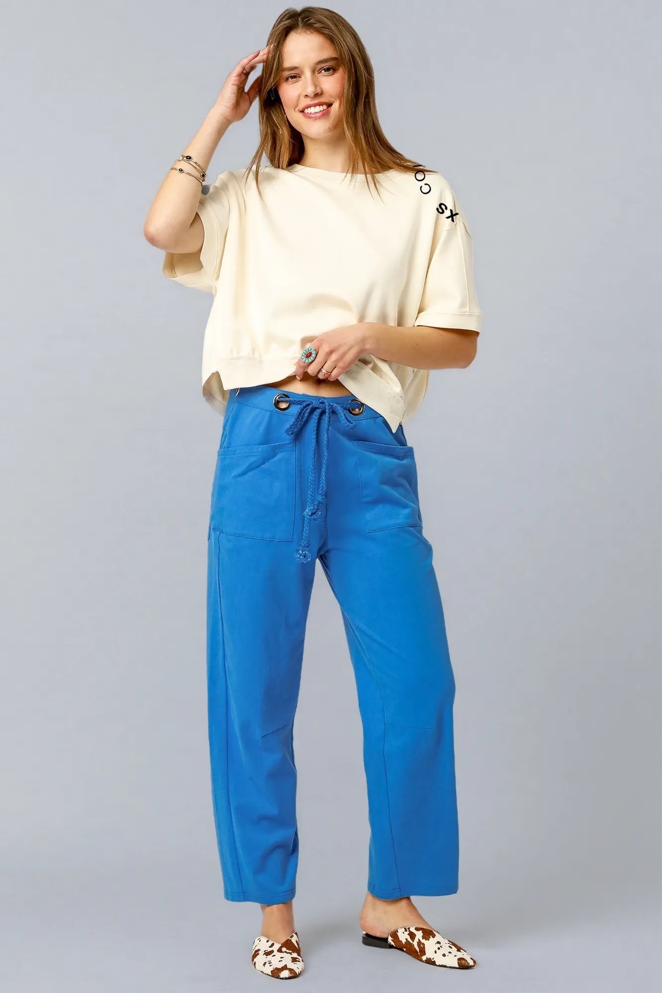 Umgee Drawstring Wide Leg Casual Pants OCEAN Pants