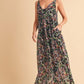 Aemi + Co Printed V-Neck Frill Tiered Cami Dress Cami Dresses