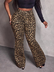 Leopard Wide Leg Pants | Pants Daverri Fashions
