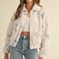 MABLE Floral Embroidered Fleece Teddy Jacket