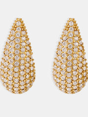 Stainless Steel Inlaid Zircon Teardrop Earrings | Earrings Daverri Fashions