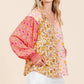 Mittoshop Mixed Patchwork Print Long Sleeve Blouse Tops
