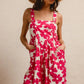 BiBi Floral Prints Tuck Detail Short Overall With Pockets Overalls