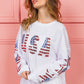 BiBi American Flag USA and Star Sequin Sweatshirt Sweatshirts