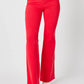 Judy Blue Full Size Hw Tummy Control Garment Dyed Flare Jeans Plus Size RED Jeans