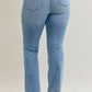 Judy Blue Full Size Mid Rise Bootcut Jeans with Contrast Wash & Front Patch Pockets Plus Size - DAVERRI FASHIONS