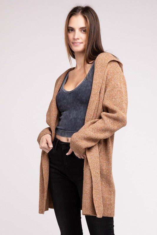 Zenana Hooded Cardigan Sweater Cardigans