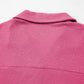 Vibrant pink waffle-knit polo shirt in solid color buttoned casual set