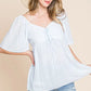 Lime 'N' Chili Thin Striped with Tie Front Babydoll Top