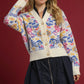Umgee Floral Button-Up V-Neck Cardigan Cardigans