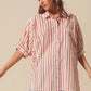 SO ME Multicolored Stripe Button Down Shirt