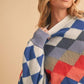 Aemi + Co Diamond Mock Neck Raglan Sleeve Sweater Sweaters