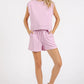Mittoshop French Terry Crew Neck Top and Shorts Set Outfit Sets