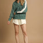 Umgee Contrast Long Sleeve Sweatshirt with Collar LAGOON Sweatshirts