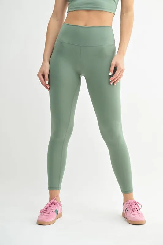 MONO B Venice Cloud Light Contour High-Waisted Leggings MOSS