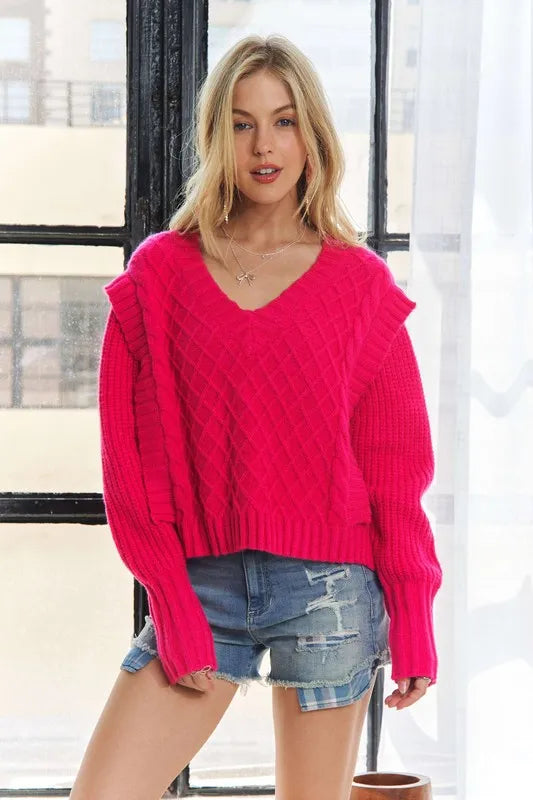 ADORA Ruffle Detail Adorable Sweater Sweaters