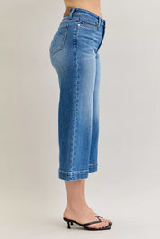 Judy Blue Mid Rise Crop Wide Leg Jeans | Jeans Daverri Fashions