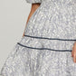 She + Sky Full Size Printed V-Neck Puff Sleeve Tiered Dress Plus Size