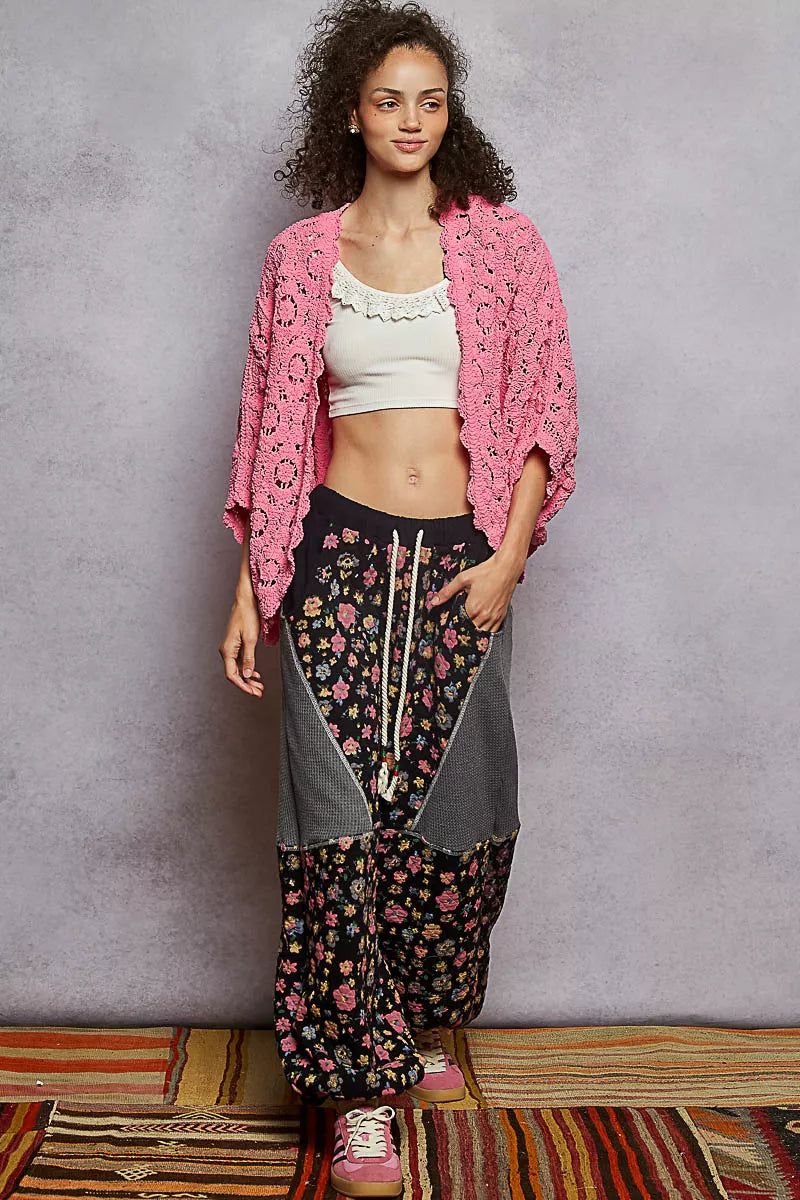 POL Floral Pattern Open Front Cardigan | Cardigans Daverri Fashions