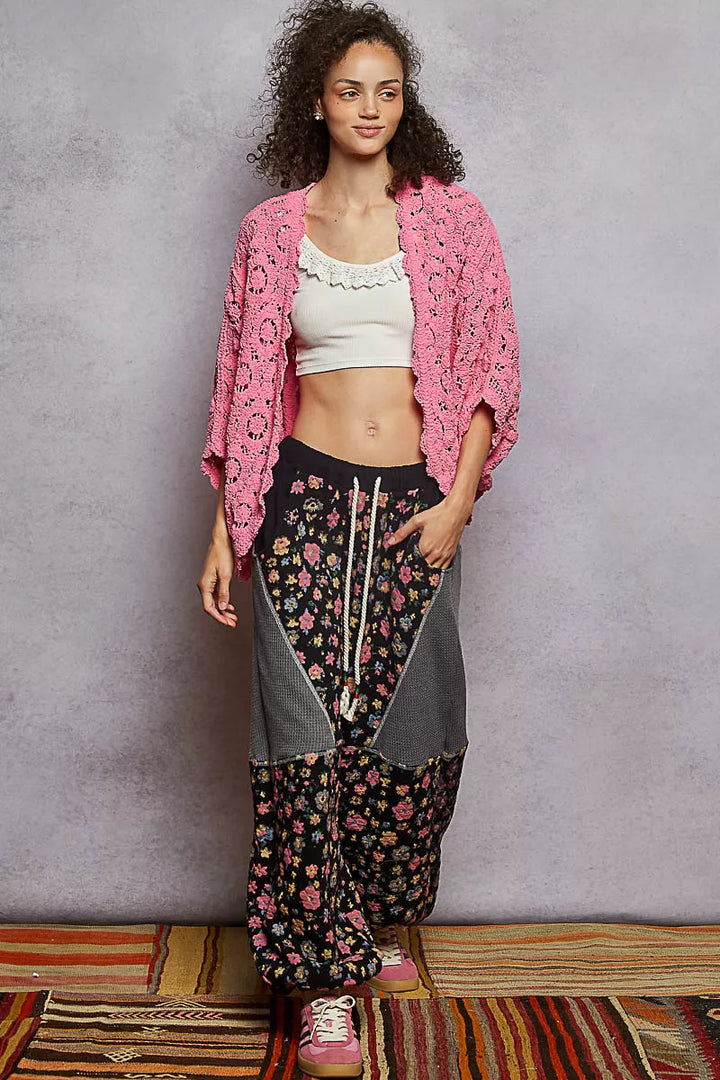 POL Floral Pattern Open Front Cardigan | Cardigans Daverri Fashions