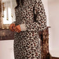 Leopard Print High Neck Shift Mini Sweater Dress - DAVERRI FASHIONS