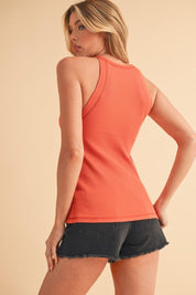 Aemi + Co Ribbed Round Neck Tank | Tank Tops Daverri Fashions